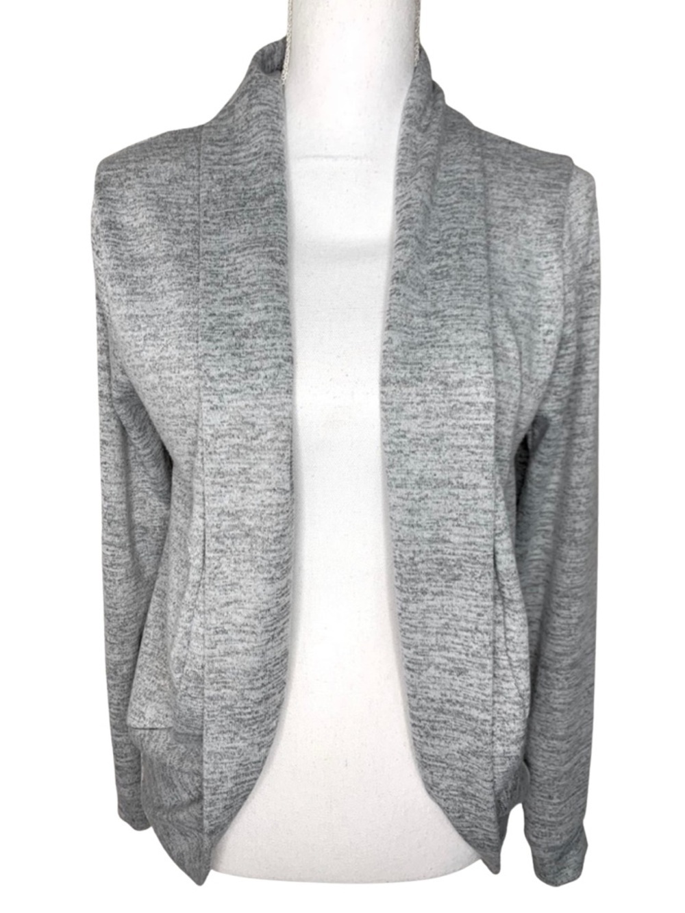 Blushed Women Open Front Cardigan Sweater‎ Heathered Gray Size Medium